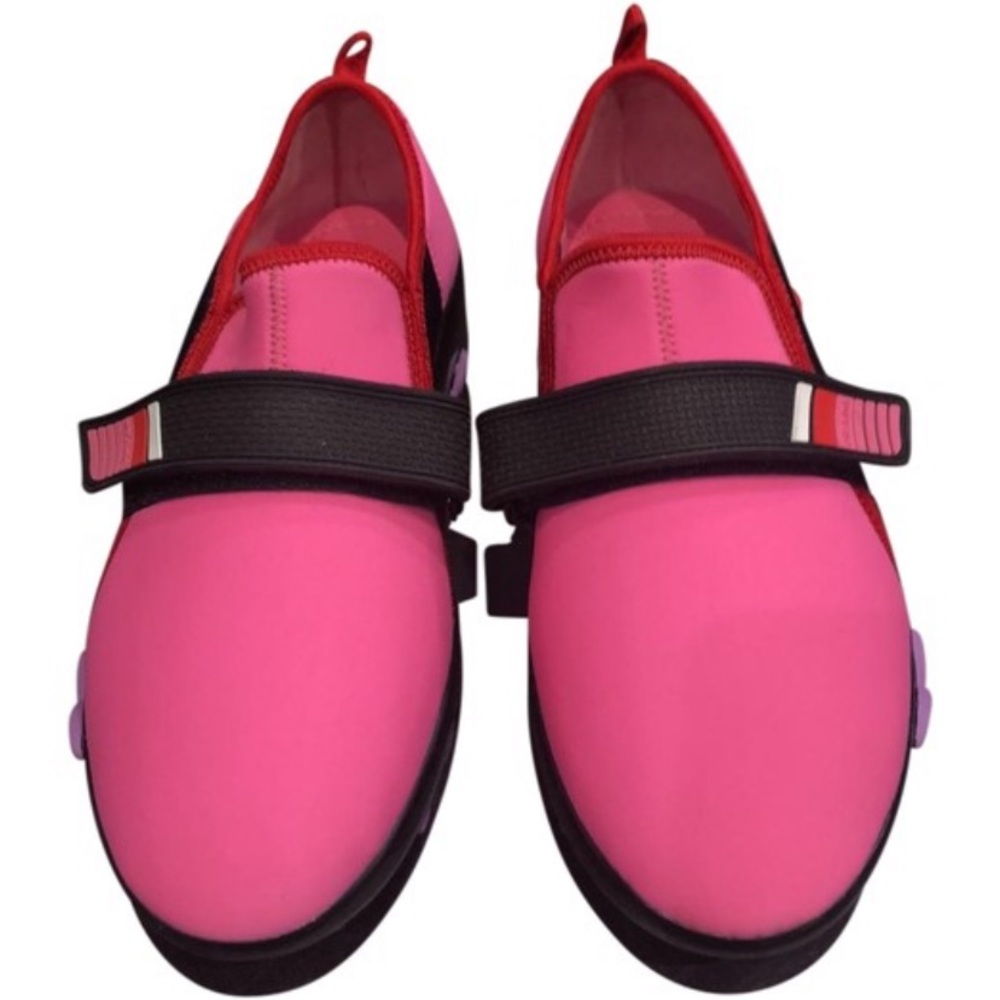 prada  pink/ red neoprene with flower trim sole